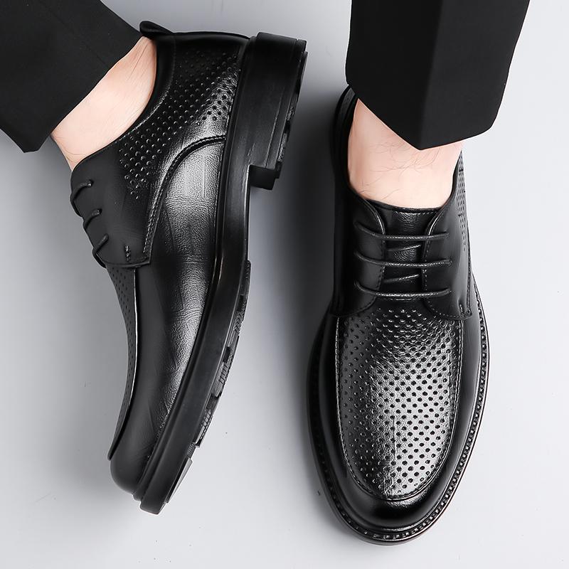 Fashion Mens Business Office Oxfords Flats Men Fashion Business Dress Footwear New Men Casual Shoes Men's Leather Lace-Up Wedding Shoes