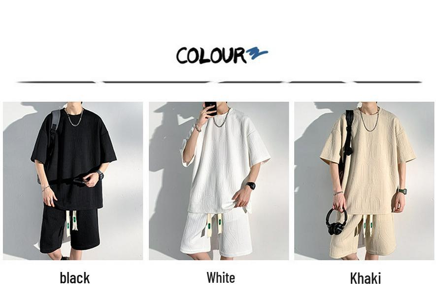 Men's Plus Size Casual Summer Two-Piece Set: Short-Sleeve T-shirt & Shorts