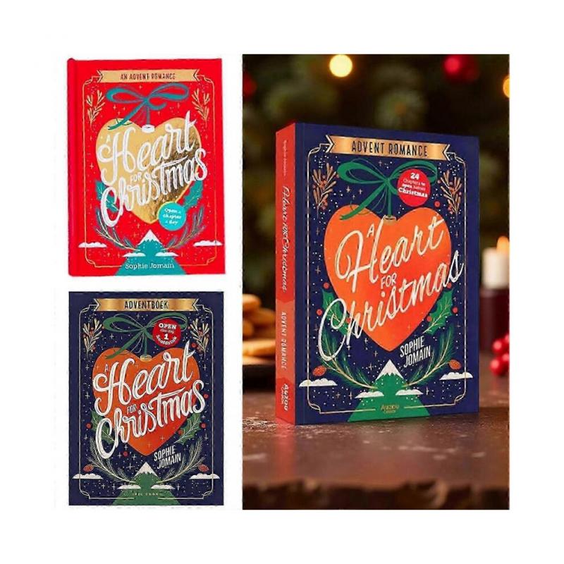(blue)25-26 A Heart for Christmas Advent Romance, Christmas Love Story Advent, Romance Advent Book, Open a Chapter a Day