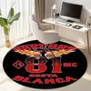 Gang Violence Motorcycle Enthusiasts Hells Angels Motorcycle Club Circular Carpet Is Soft, Home, Bedroom, Door Mat Decoration, and Non Slip Carpet E3