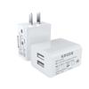 White Dual USB Fast Charger Plug for Mobile Phones (One Box)