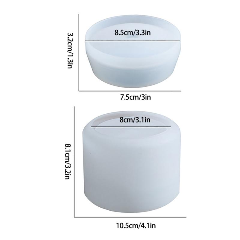 Aufbewahrungsbox-Blumentöpfe, Silikonform, flexible Harzformen für stilvolle Aufbewahrungshalter, zarte runde Aufbewahrungsbox-Form