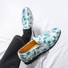 Men’s Printed Flats Loafers Dress Monks Shoes Men Slip on Pointed Toe Tuxedo Rock Club Shoes Plus Size