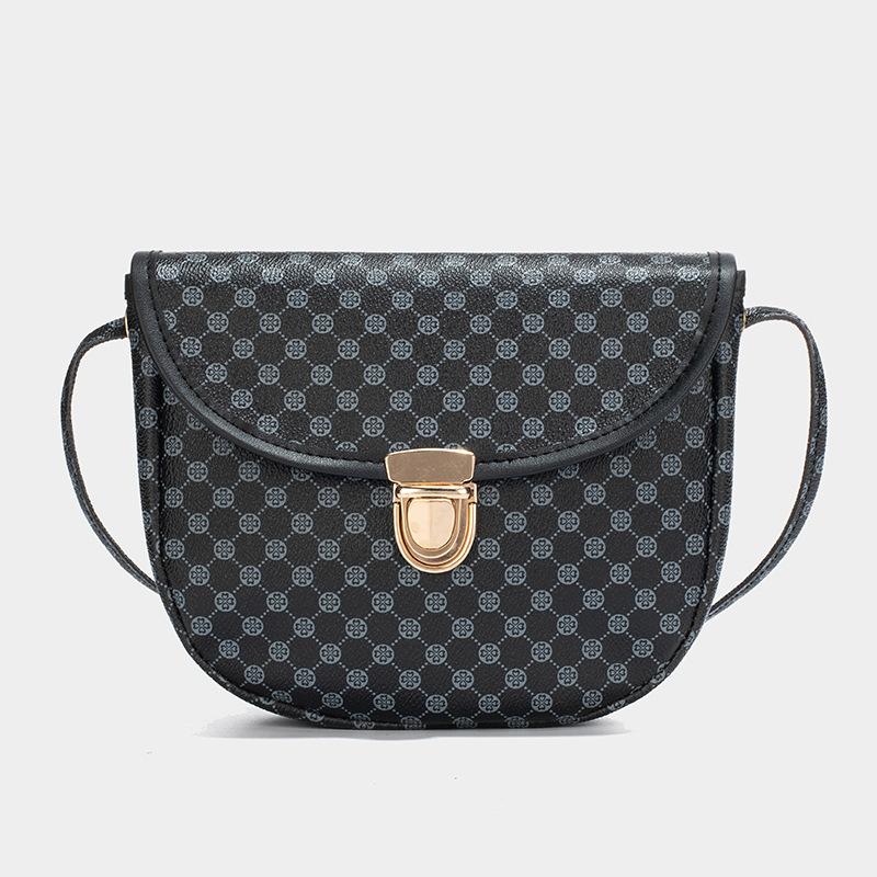 Simple polka dot printed messenger bag new solid color diamond embroidered lock fashionable women's shoulder bag
