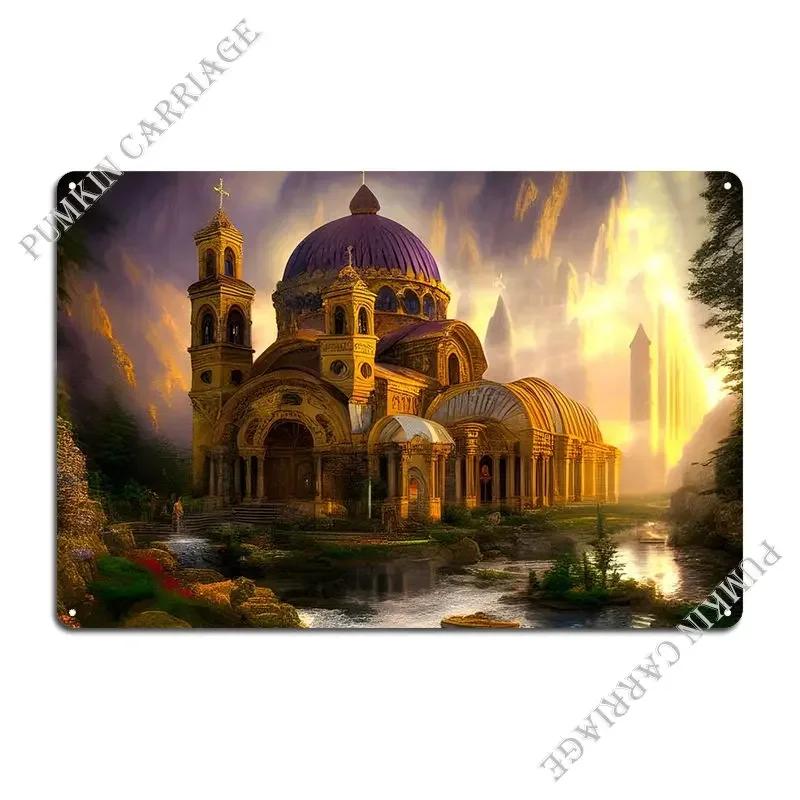 Fantasu Cathedral Metal Sign Cinema Plaques Rusty Printing Home Tin Sign Poster 20x30cm(7.8x11.8inch)