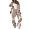 2025 Euro-American Ribbed Solid Color Fashion 2-Piece Set