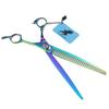 9.0 inch, fish bone teeth, high-end, color pet grooming scissors, tooth scissors, pet trimming scissors, thin scissors
