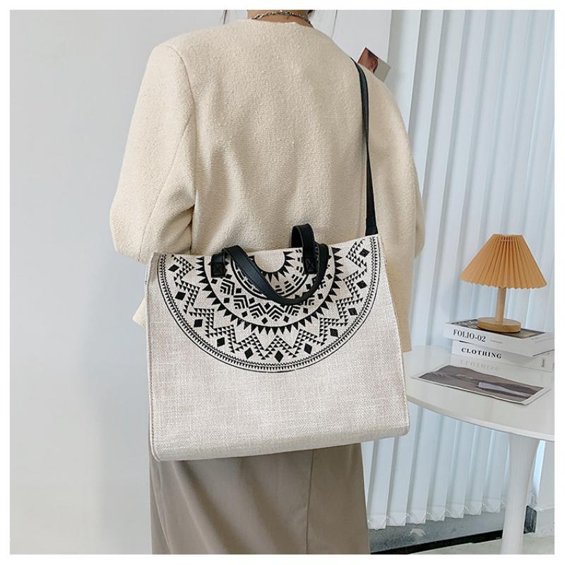 Geantă de mână pentru femei Servietă profesională pentru navetiști, umăr de capacitate mare, tipărire la modă, geantă de pânză, geantă tote simplă