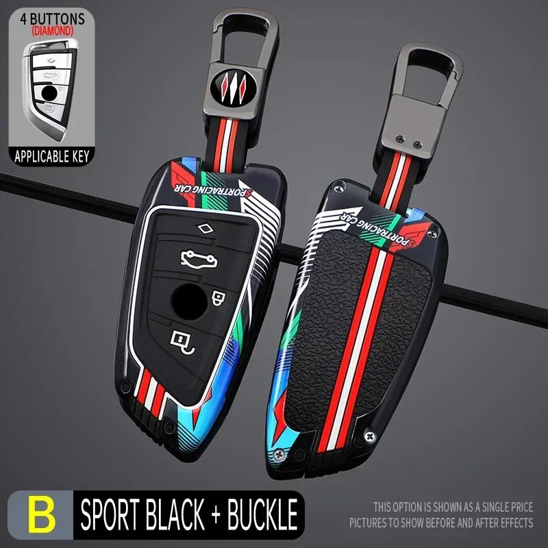 Racing Stijl Metalen Auto Sleutelhoes Fob Cover Voor Bmw X1 X3 X5 X6 X7 3 5 6 7 Serie G20 G30 G11 F15 F16 G01 G02 F48 -