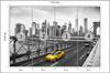 Photomural Taxi Crossing Brooklyn Bridge Smooth Vinyl 312x219