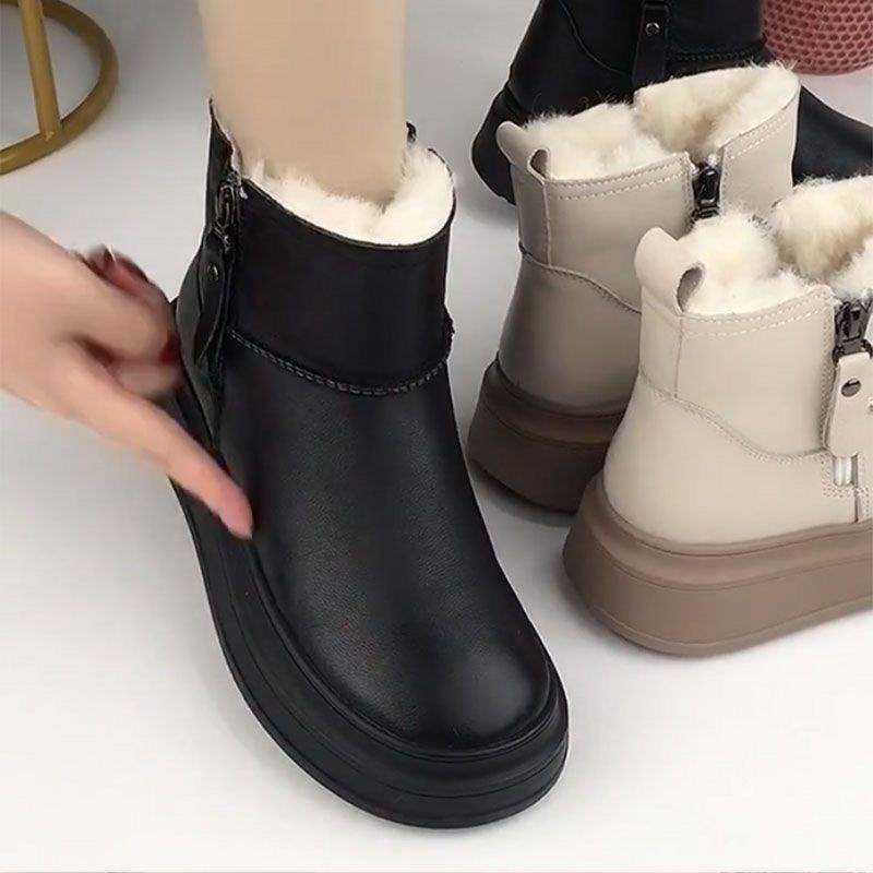Brand Broken Code Processing New Northeast Thickened Snow Boots Women's Thick-soled Versatile Non-slip Leather Snow Boots Short Boots Women