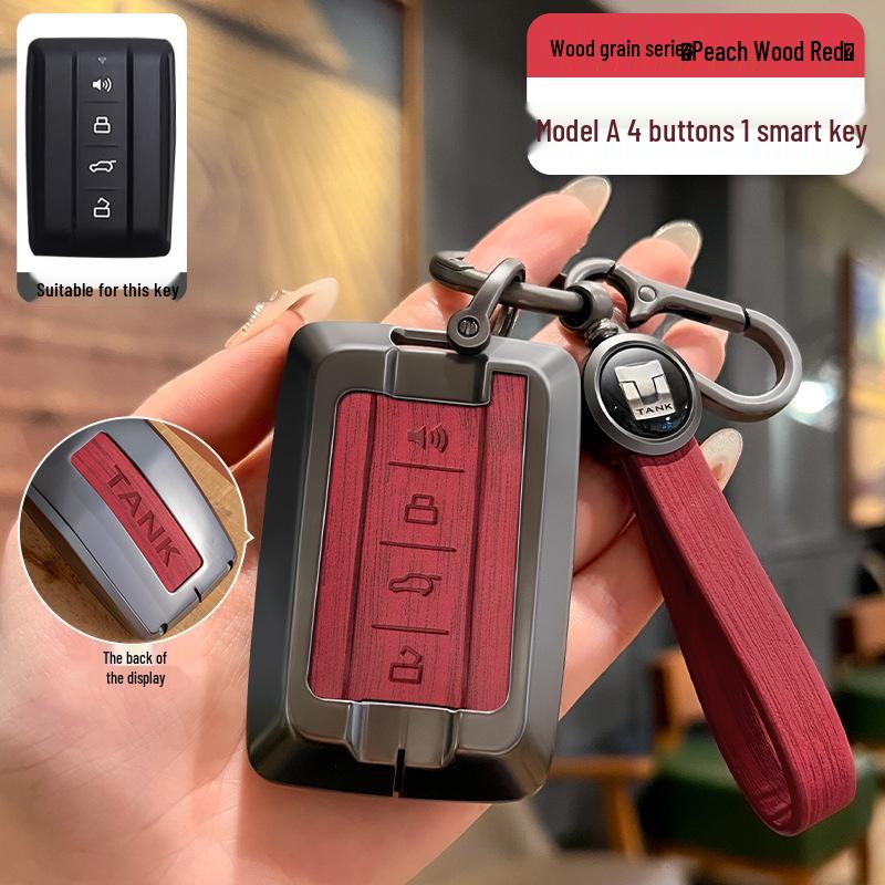 Zinc Alloy Tank 300/400/500 Car Key Shell with Full Wrap & Buckle