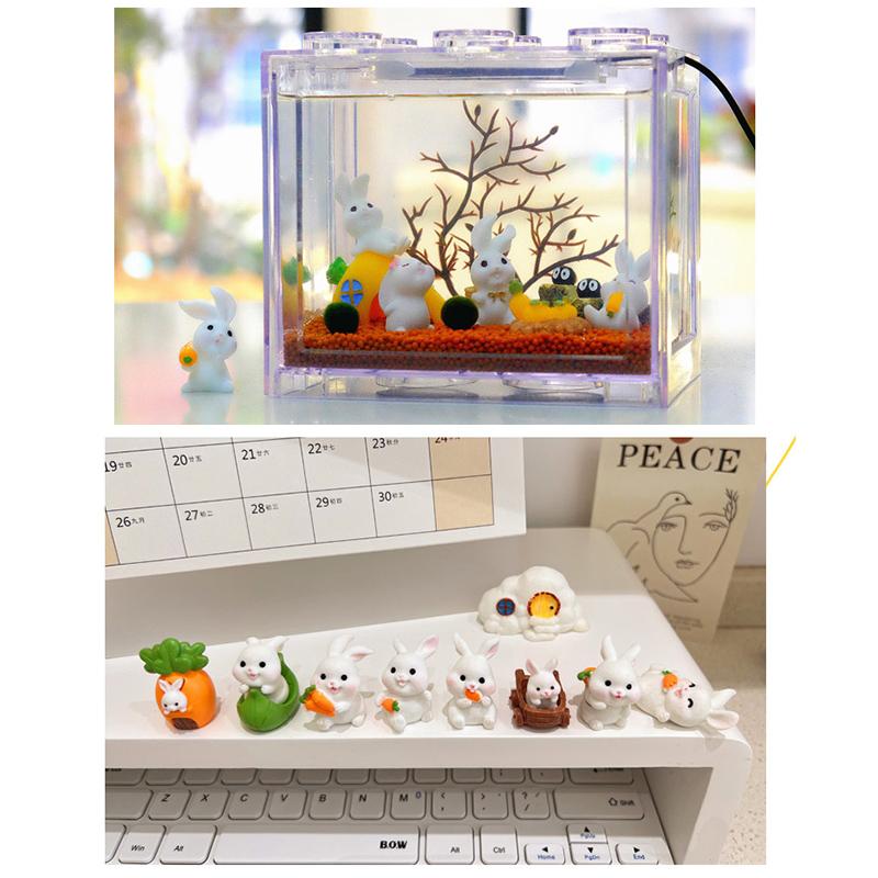 2025 Wielkanoc Słodkie Króliki Zajączek Marchewka Miniaturowa Figurka DIY Krajobraz Ozdoba Domowa Doniczkowa Dekoracja Ciasta Zwierzęce Akcesoria