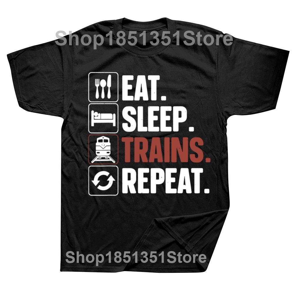 

Just A Boy Who Loves Trains Retro T Shirts Summer Graphic Cotton Streetwear Short Sleeve Railroad Train Lovers Gifts Tshirt Men 4XL