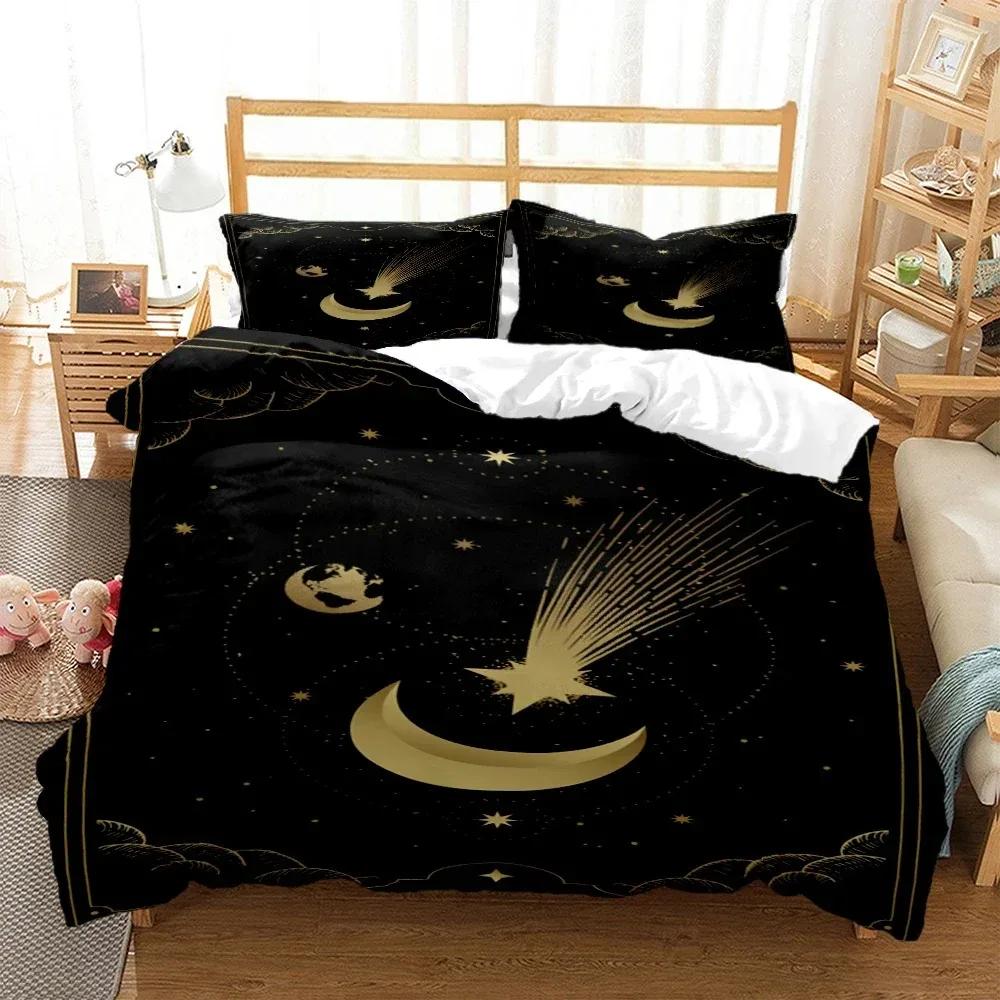 Mysterious Celestial Body Digital Print Polyester Bedding Sets Child Kids Covers Boys Bed Polyester Set for Teens Bedding Set