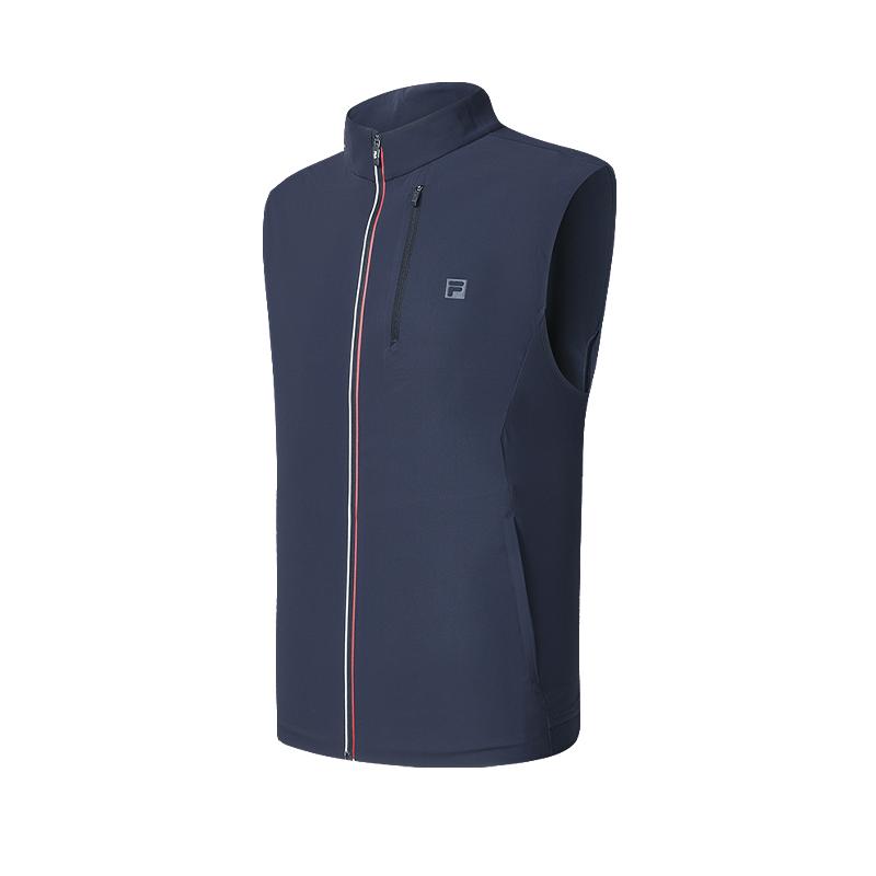 Fila Golf Knitted Vest Men Vests Tidal-Blue A11M425502FDB