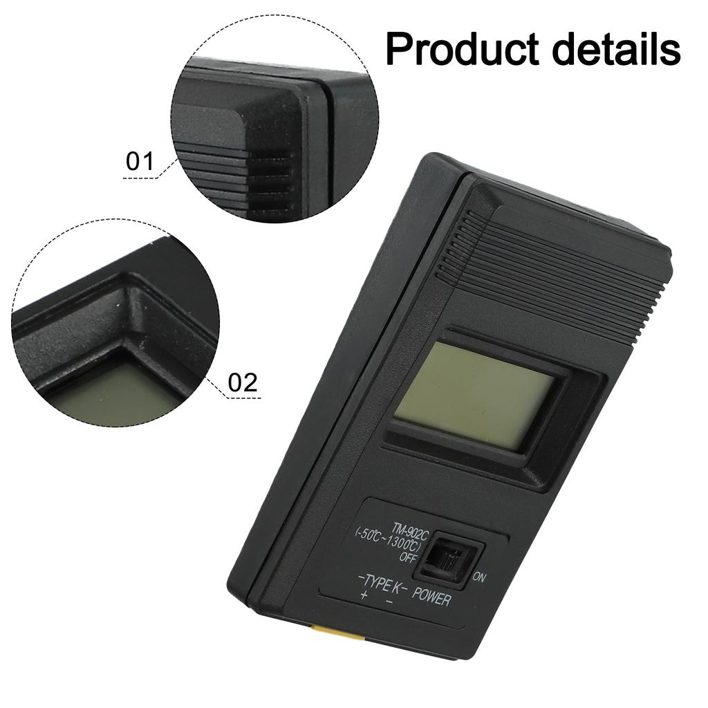 TM902C Portable Digital Thermometer with K Type Temperature Probe and LCD Display for Fast Accurate Readings 50 to 1300 Celsius