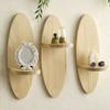 Contemporary Oval Shape Wooden Wall Shelf Floating Shelves Plant Display Stand Rack for Personalizing Home Styling Gift