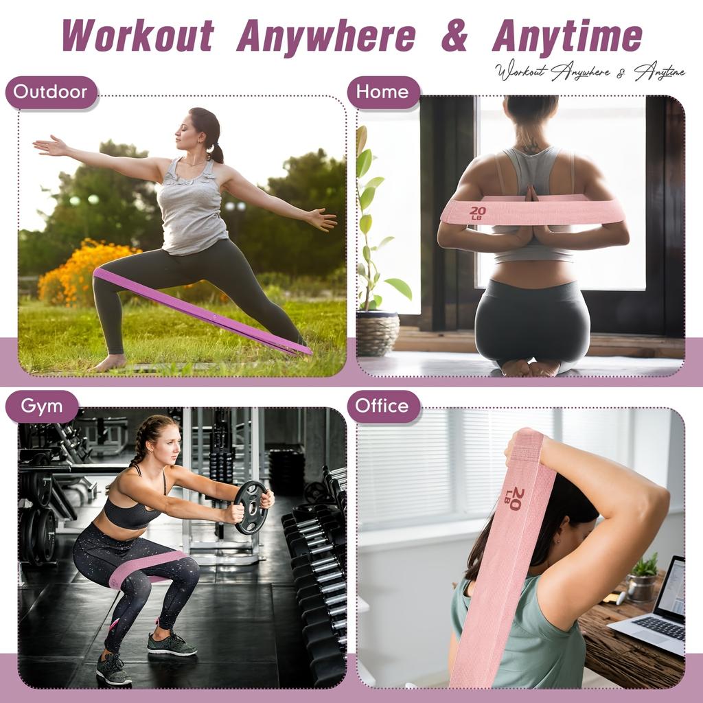 Exercise Resistance Bands, 3 Sets of Exercise Bands, Fabric Exercise Bands, Yoga, Rehabilitation, Fitness, and Home Exercises