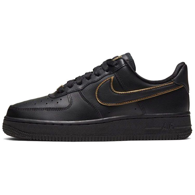Nike Air Force 1 Low Black Gold Swoosh Women's AO2132-005