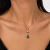 Retro Lime Pearl Zircon Necklace - 18K Gold Plated Titanium Steel, Colorfast Clavicle Chain for Women
