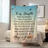 1Pc Motivational Quotes Printed Flannel Blanket Gift From Mom To Daughter, Nap Blanket, Christmas Gift For Daughter,