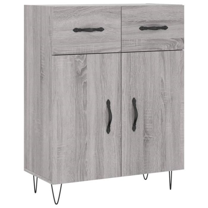 VidaXL Buffet sonoma gris 69,5x34x90 cm bois d'ingénierie 827978