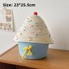 Cute Little House Woven Storage Bin With Cover For Home Bedroom And Kids Room