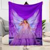 Angel In Purple Gown Flannel Blanket-Soft and Suitable for Sofas,Beds,Offices,Travel,All Seasons,Great Gift for Holidays and Birthdays.