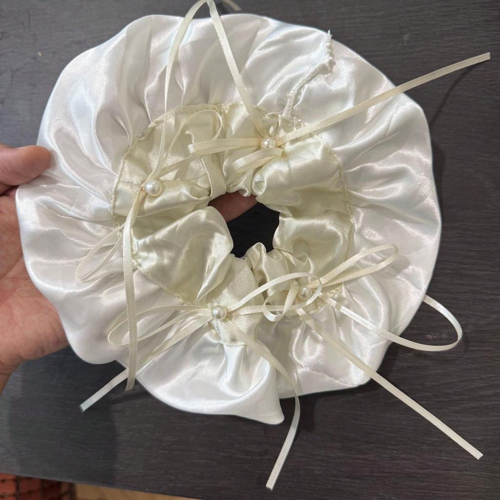 Ballet French White Skirt Bow Large Intestine Hair Band Female High Elastic Hair Tie Headband