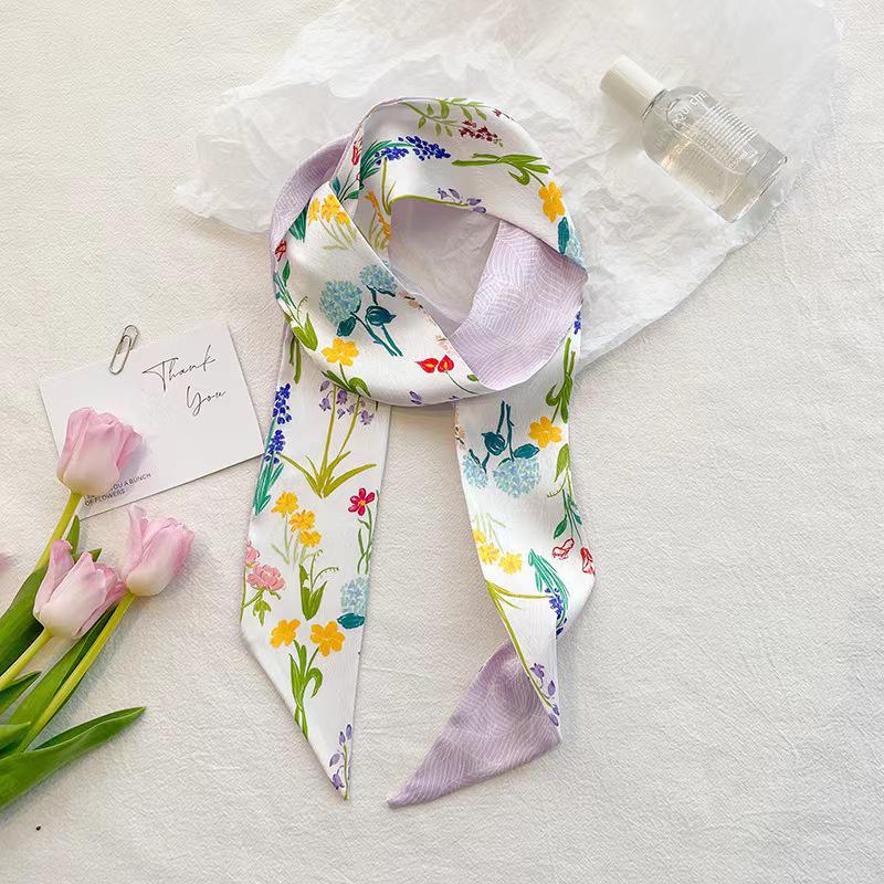 Korean Style Silk Scarf and Hairband Set - Versatile Women's Accessory for Summer