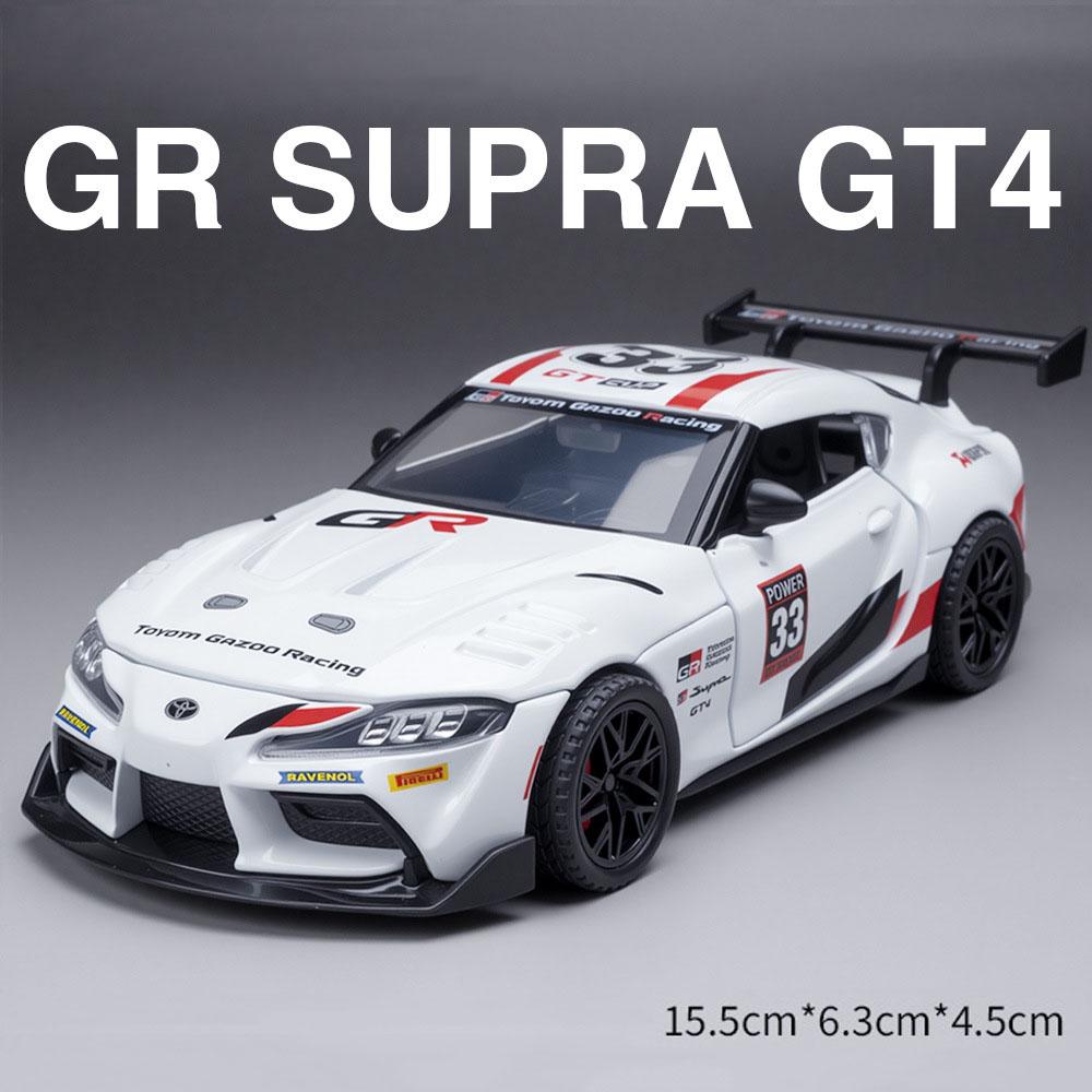 1:32 Scale Supra GT4 Prado Car Model Toy Doors Opened Sound Light Pull Back High Simulation Cars Models for Children's Toys