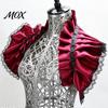 Mode Halsdekor Vintage Viktorianisches Rüschen Schulterumhang Schal, Gotischer Falscher Kragen Schulterwickel Verstellbares Band Krawatte Capelet mit für Cosplay Kostüm