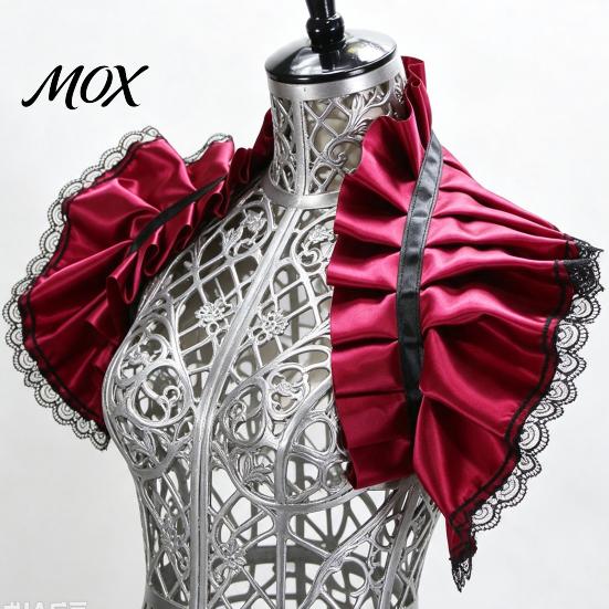 Mode Halsdekor Vintage Viktorianisches Rüschen Schulterumhang Schal, Gotischer Falscher Kragen Schulterwickel Verstellbares Band Krawatte Capelet mit für Cosplay Kostüm