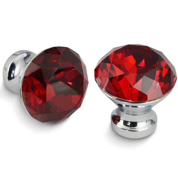 KAK 30mm Kitchen Cabinet Handles Diamond Shape Design Crystal Glass Knobs Cupboard Pulls Drawer Knobs Furniture Handle Hardware