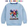Minecraft Children's Crewneck Sweatshirt: Stylish 2023 Long Sleeve Top for Kids - Perfect for Boys & Girls In Spring and Autumn.