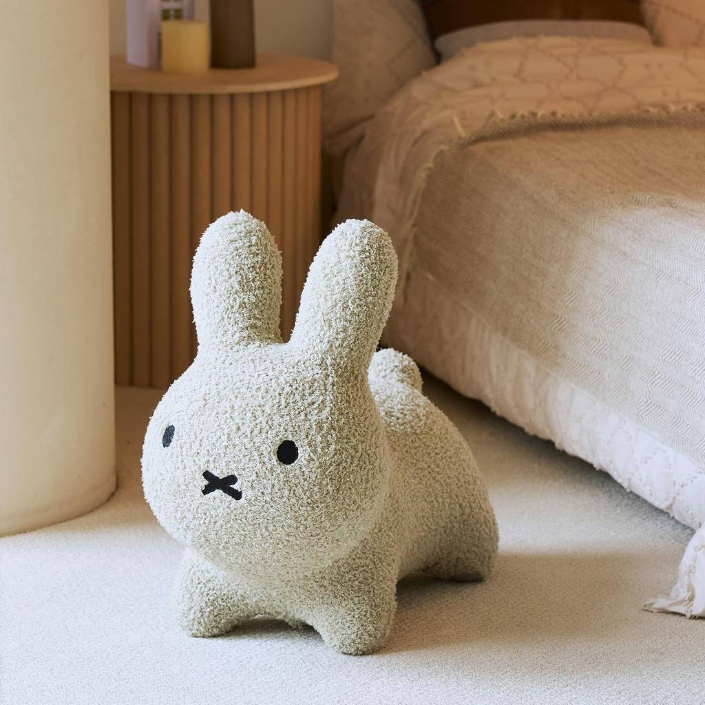 [Official] Ides Bruna Bonbon Fuwamoko Rabbit Gray | Fluffy and Cuddly Plush Toy for Ages 3+, Perfect Birthday Gift, Includes Air Pump