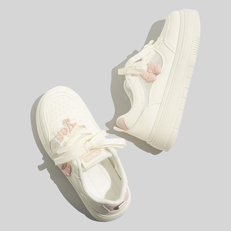 Spring mesh breathable lightweight board shoes student platform casual sports shoes 35