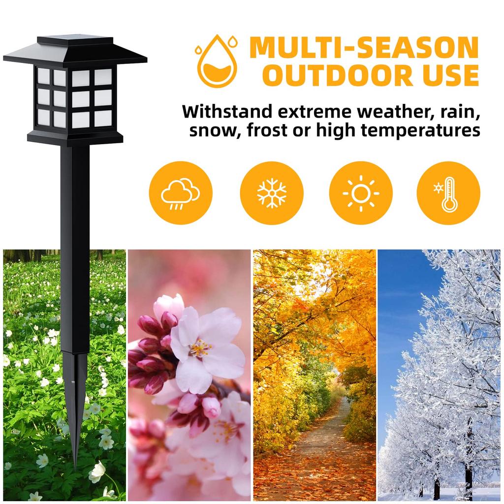 12Pack Solar Path Lights Outdoor Solar Walkway Lights Waterproof Garden Light Decorative for Yard Landscape Driveway Warm White