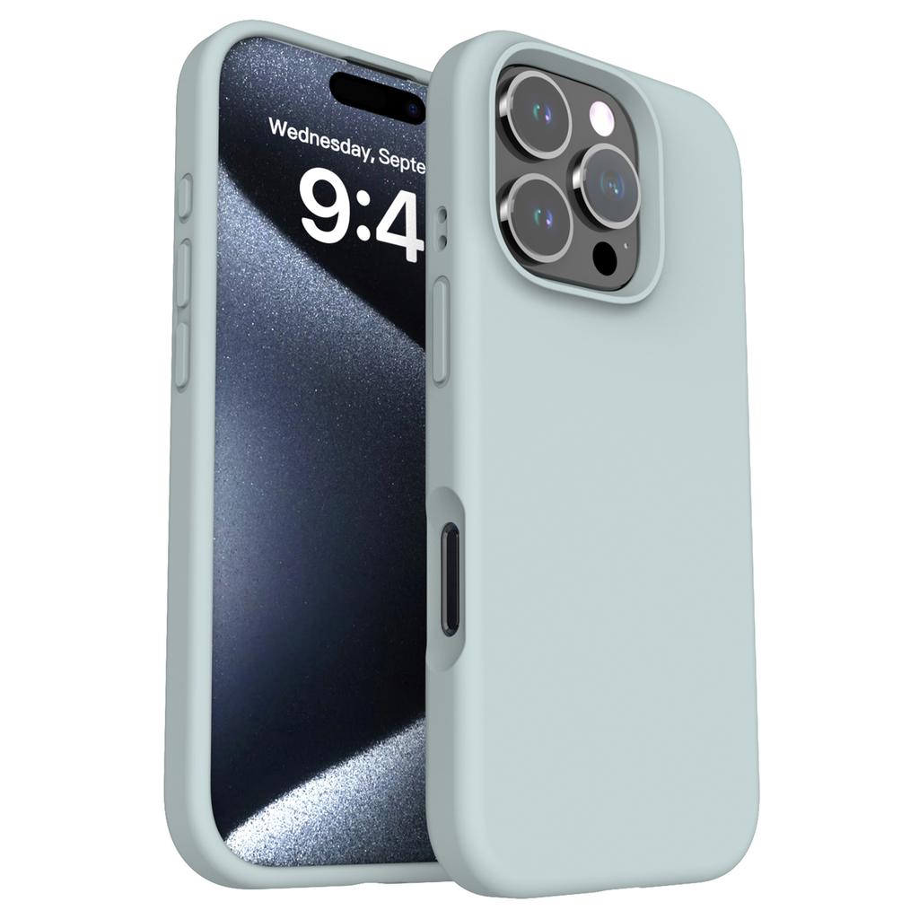 For iPhone 16 Pro Magnetic Case PC+Liquid Silicone Anti-Scratch Phone Cover