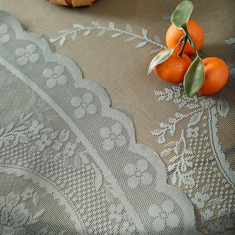 Luxury Vintage Style Green Lace Round Tablecloth Perfect for Weddings, Birthdays, Daily Dining & Kitchen Decor