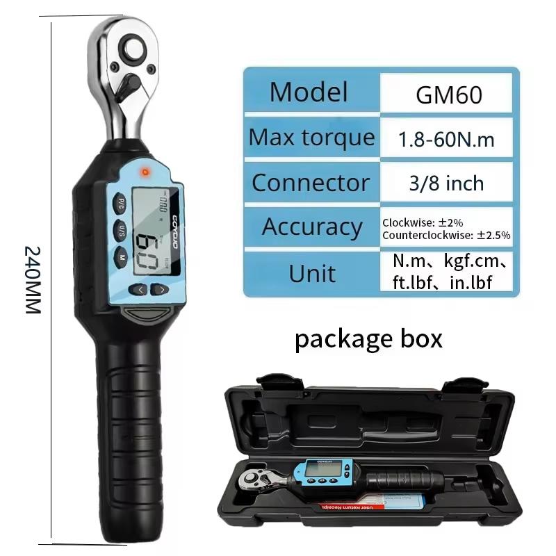 

New Digital Preset Torque Wrench 1/2 3/8 1/4 Bidirectional Ratchet Head Professional Adjustable Bicycle Repair Hand Tools