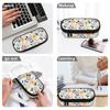Pen Case Casual Spacious Storage 300D Polyester Smooth Zipper with Mesh Pocket Removable Divider and Pen Slots for Students