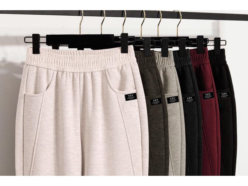 Velvet-Lined High Waist Pants for Middle-Aged Women - Winter Fashion for Shorter Figures