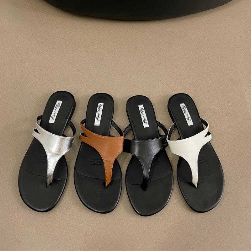 Fashion Bailamos Fashion Round Clip Toe Women Slippers Flat Heel Beach Slides Outdoor Casual Sandals 2025 New Summer Flip Flops Shoes