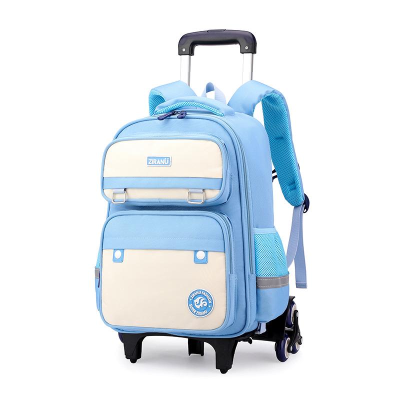 Basisschool Rugzakken met Trolley Wielen Schooltas voor Jongens Meisjes Rollende Rugzak met Wielen Kinderen Trapklimwagen