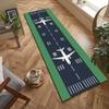 Runway Rug Airplane Design Long Runner Rug Non Slip Washable Kitchen Mat Blue Yellow Plane Hallway Carpet