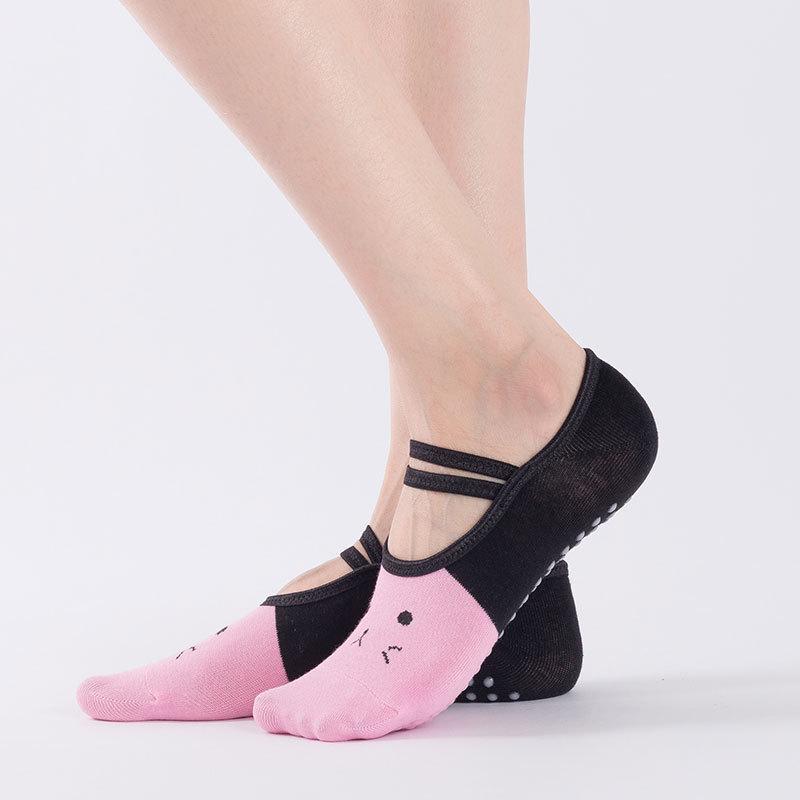 Yoga Socks Non-slip Woman Socks Floor Socks Adult Dance Socks One Size розовый