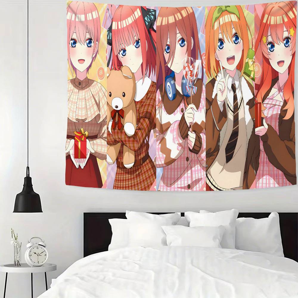 Anime TThe Quintessential Quintuplets Tapestry Wall Hanging Tapestry Art Deco Blanket Curtain Hanging At Home Living Room Decor