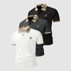 Herren 3er-Pack Poloshirt Set, 2-Knopf karierter Kragen in Kontrastfarben, Feuchtigkeitsableitend, Golf, Pendeln und Freizeit Oberteil